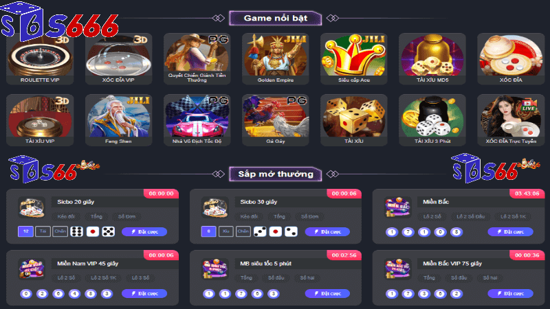 Các loại trò chơi phổ biến tại casino online s6666